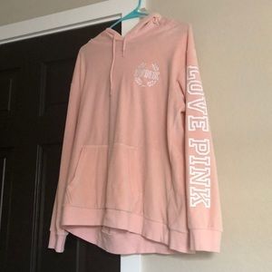 pink soft velvet hoodie